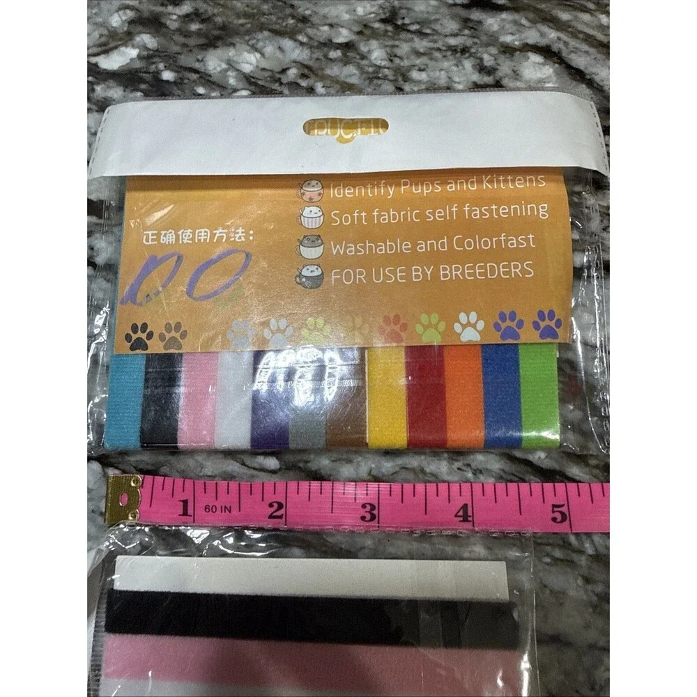 Lot of 23 Color Puppy/Kitten ID Collars Soft Adjustable & Reusable
